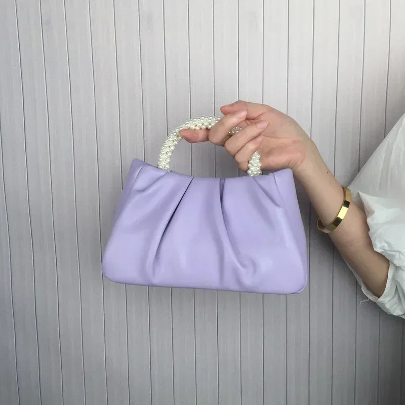 Fashion Pearl Handle Women's Dinner Clutch | Luxury Designer Handbags & Small Messenger Bag Luxegan