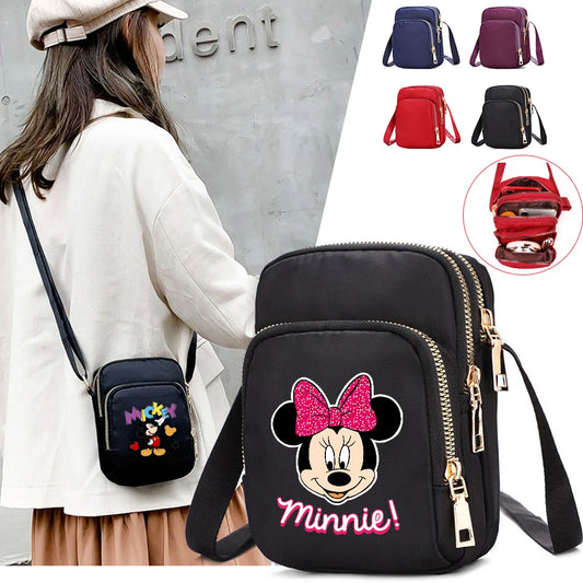 Mickey & Minnie Mouse Shoulder Bag | Cartoon Crossbody Handbag Luxegan