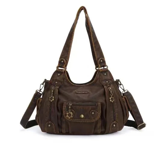 Fashion Women's PU Leather Top-Handle Handbag | Soft Satchel Shoulder Bag & Crossbody Purse (Female Hᴏbos Style) Luxegan