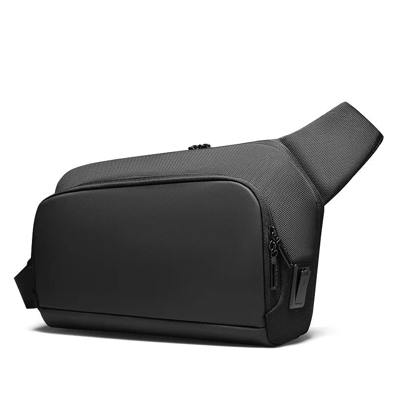 Premium Waterproof Magnetic Messenger Bag | Sophisticated "Bowling CrossBag" Silhouette | Lightweight Minimalist Oxford Sling Shoulder Bag for Men | Famous Brand Model MR 8893 Versatile Essential for Modern Lifestyle Luxegan