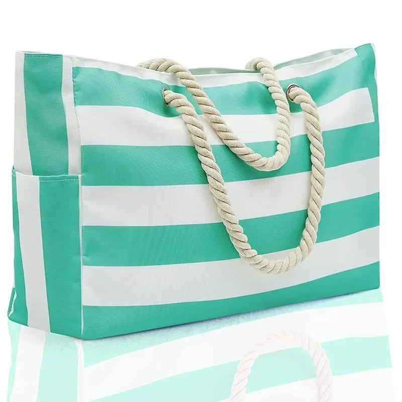 Large Waterproof Beach Tote Bag | Zipper Shoulder Bags & Waterproof Sandproof Swim Pool Bag Luxegan
