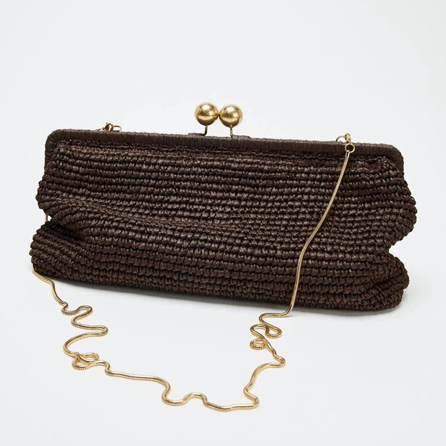 Vintage Shell Straw Shoulder Bag | Sophisticated "Paper Woven" Silhouette | Spring & Summer Versatile Crossbody Bag | "Dignified" High-Performance Single-Strap Essential for Radiant Versatile Styling Luxegan