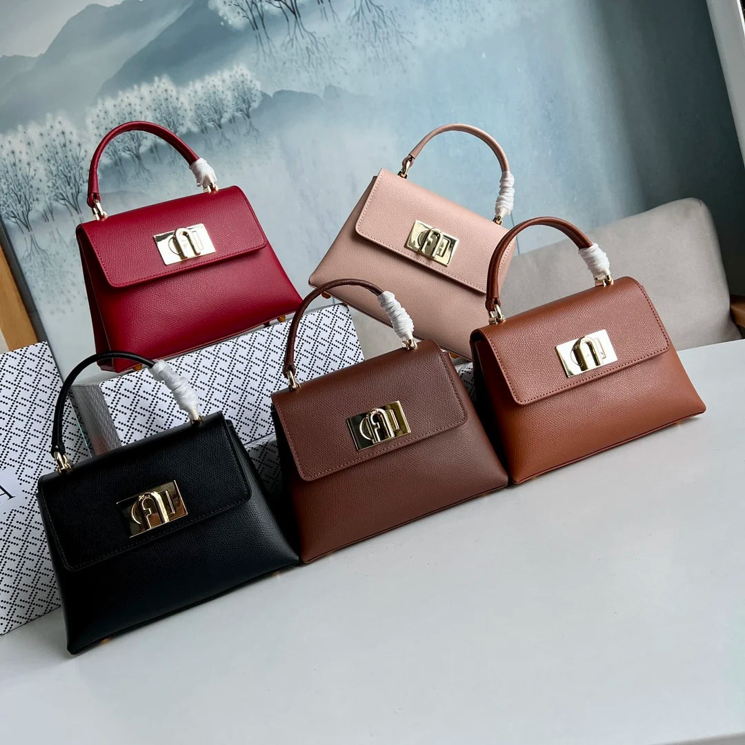 New Genuine Leather Small Square Bag | Natural Cowhide Women's Handbag | Luxurious Commuting Mini Crossbody Bag (Soft Leather) Luxegan