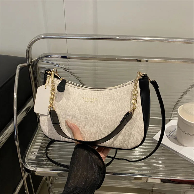 Elegant Vintage PU Leather Underarm Bag Luxegan