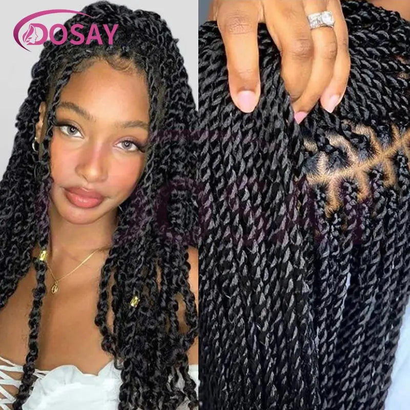26-36 Inch Senegalese Twist Knotless Wig | Full Lace | Faux Locs