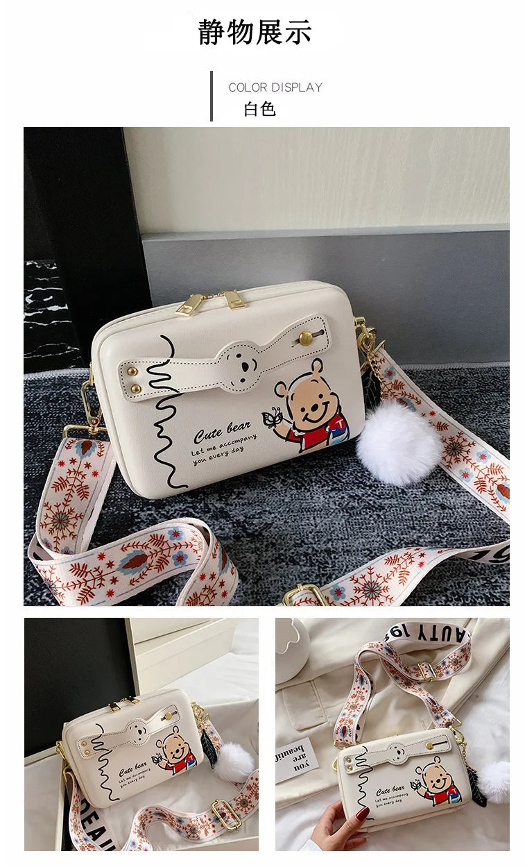 Disney Winnie the Pooh Shoulder Bag | Fashion Cartoon Print Crossbody Bag Luxegan