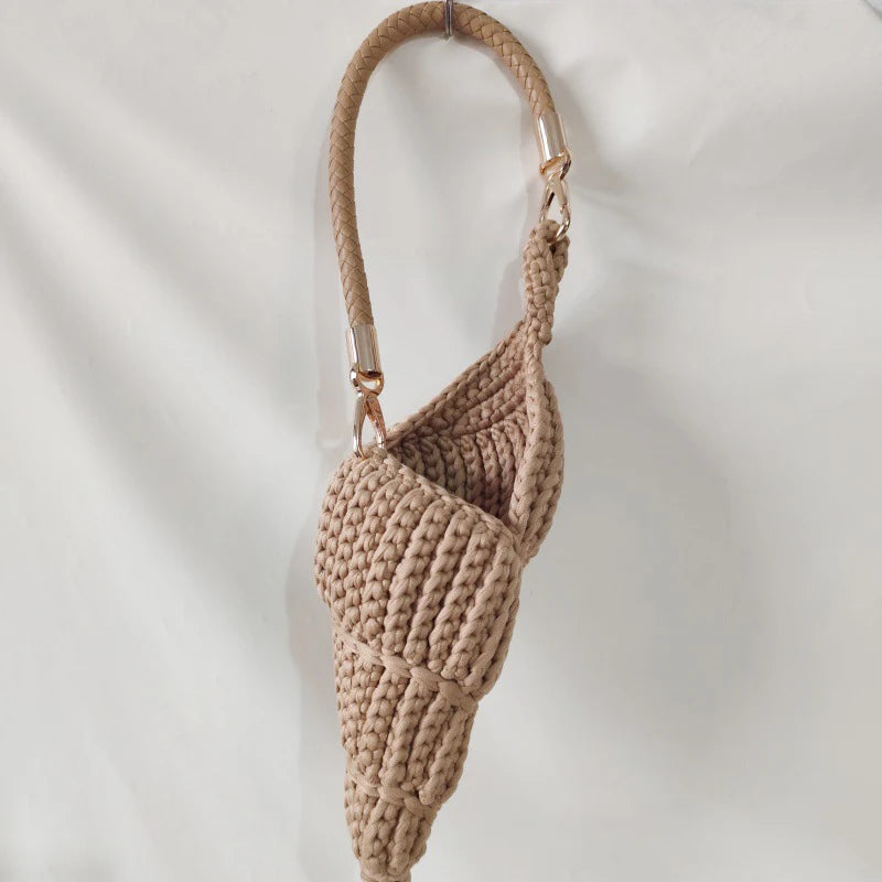 Hand-Woven Shell Bag | Luxury Pearl Chain Crossbody Purse Luxegan