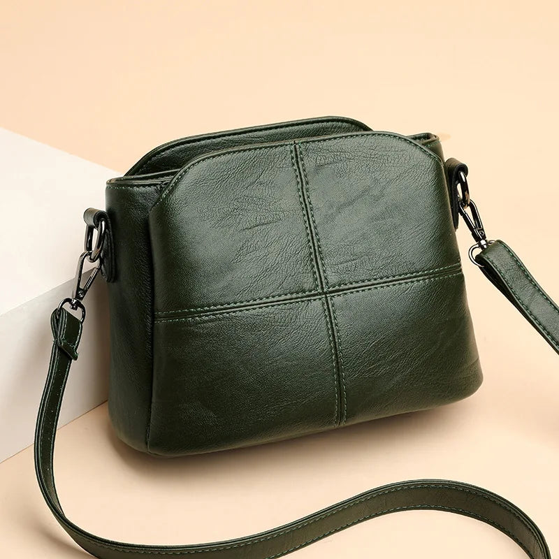 Soft PU Leather Retro Bucket Bag | Small Crossbody & Shoulder Bag Luxegan