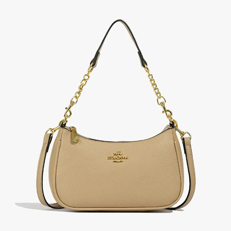 Women’s Luxury Lychee Pattern Crossbody Bag | High-End Soft Leather Underarm Bag | Fashion Casual Dumpling Hobo Tote Luxegan