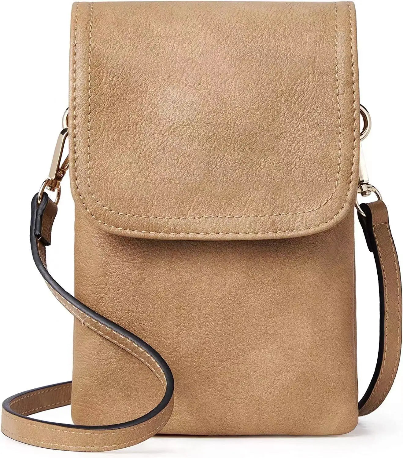 Trendy Casual PU Leather Crossbody Bag for Women | Solid Flap Phone Purse & Shoulder Handbag Luxegan