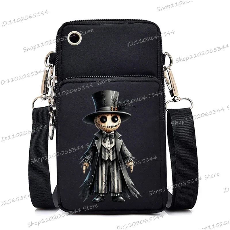 Mini Mobile Phone Bag | Gothic Doll Pattern Crossbody Bag Luxegan