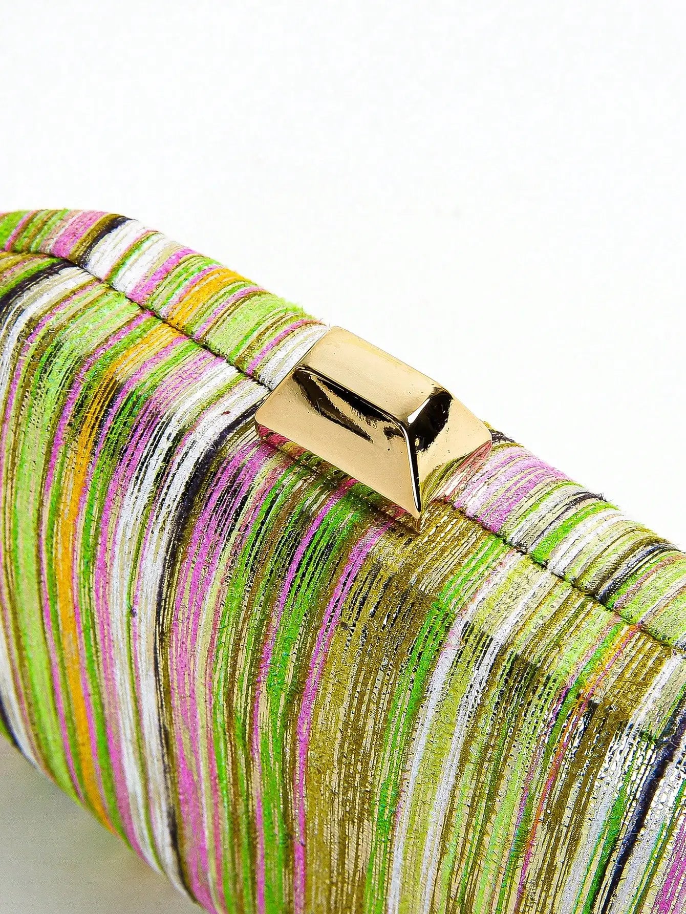 Colorful Stripe Sparkling Clutch Bag | Fashionable Rainbow Design Crossbody Purse | Sparkling Multi-Color Party Handbag | Trendy Striped Evening Bag with Chain Strap Luxegan