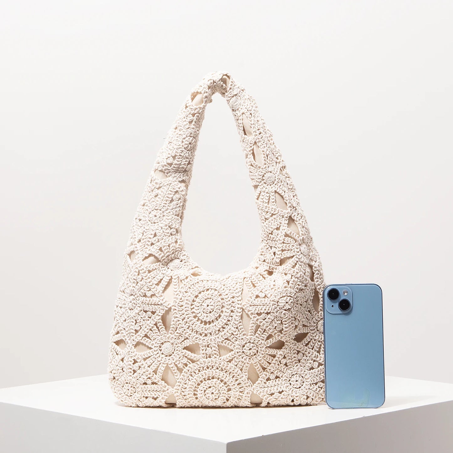 Pattern Hollow Woven Shoulder Bag | Bohemia Straw-Style Beach Bag | Premium Crochet Set Vacation Handbag for Spring & Summer Luxegan