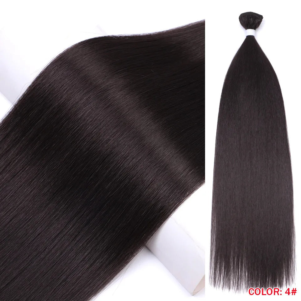 30-Inch Yaki Straight Synthetic Hair Bundles – 100g | Ombre & Linen Colors | High-Temp Fiber - view 2