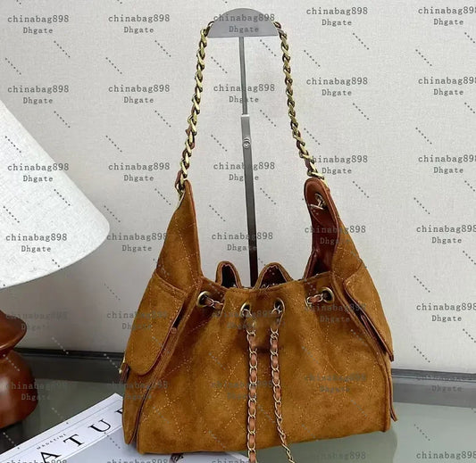 Mirror quality 25 hobo bag 25c handbag designer bag master medium tote bag with drawstring women clutch chain shoulder purse lux