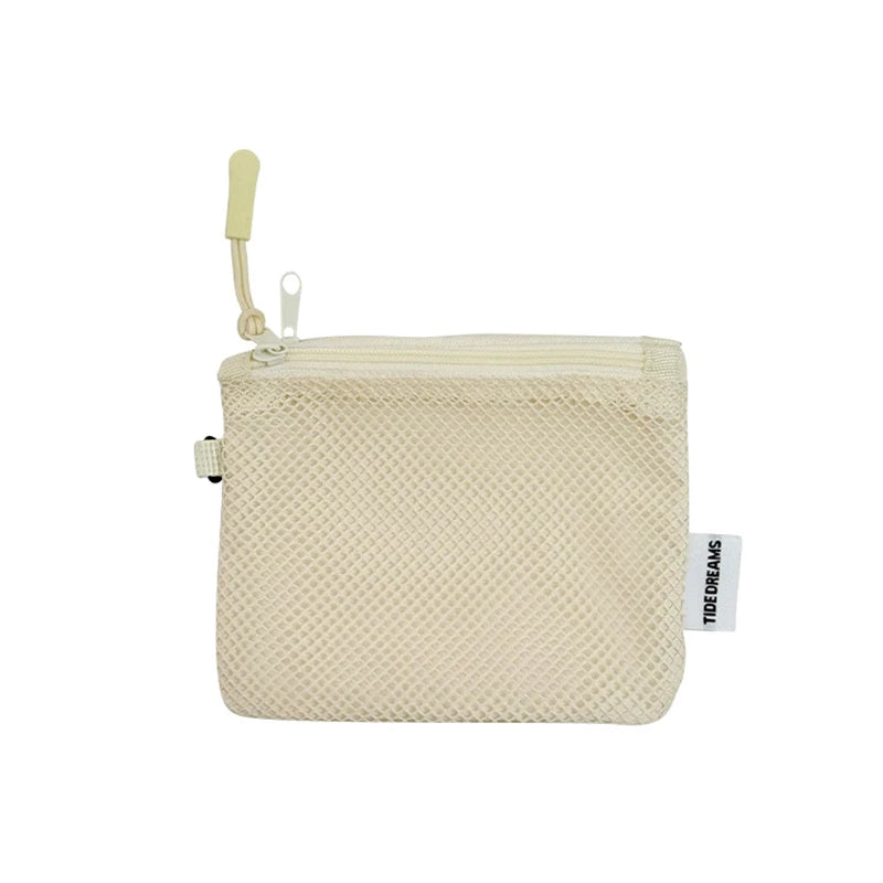 Travel Makeup Storage Bags | New Mesh Coin Purse & Simple Portable Mini Bag (Multi-purpose Square Bag Double-layer Zipper Card Holder) Luxegan