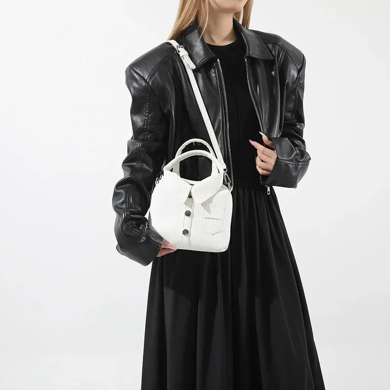 Designer Style PU Square Bag | Compact Shoulder & Crossbody Handbag Luxegan