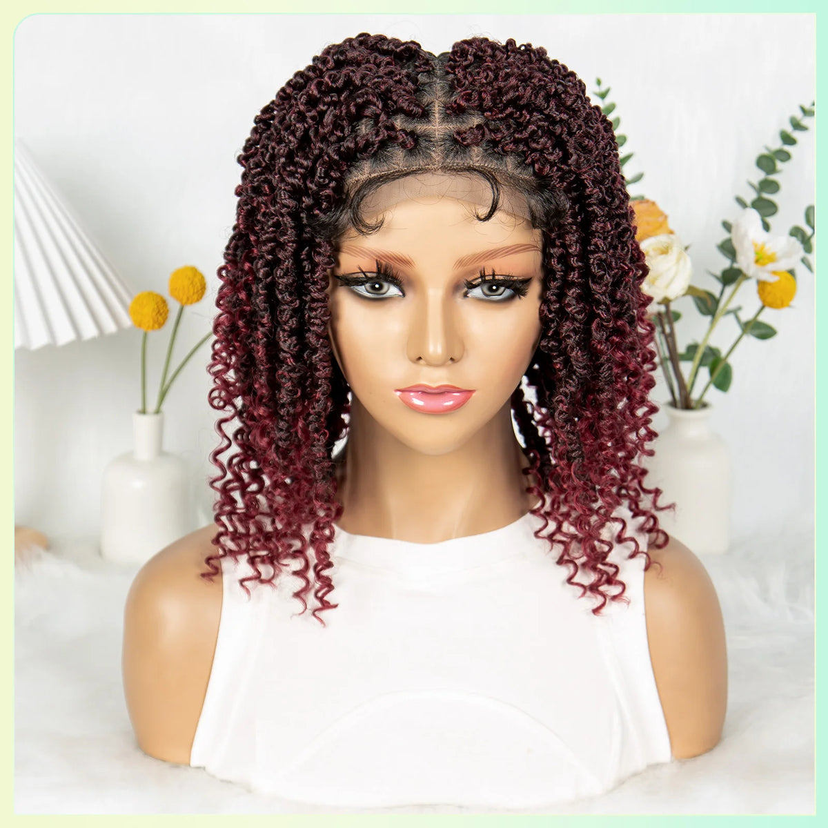 14 Inch Twisted Knotless Box Braids Wig | Full Lace | Baby Hair