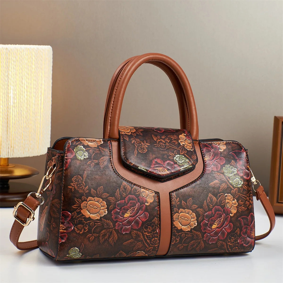 Luxury Handbag Fashion Print | Large Capacity Soft Leather Women's Shoulder Crossbody Bag & Leisure Designer Purse Luxegan