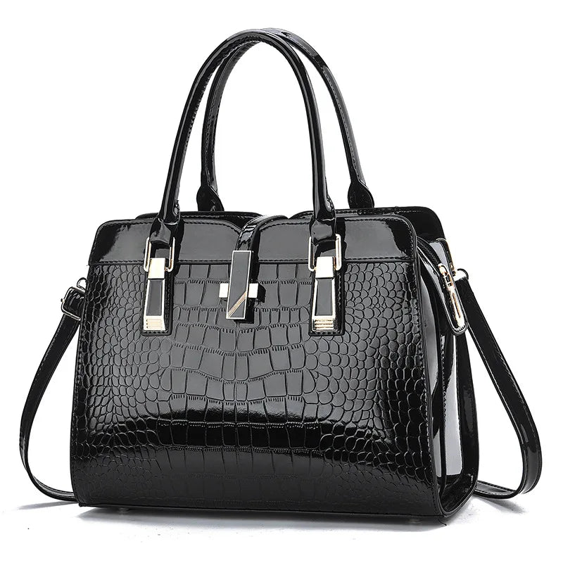 Luxury Brand Designer Women's Handbag | Large Capacity Single Shoulder Crossbody Bag & Crocodile Pattern Commuting Tote Luxegan
