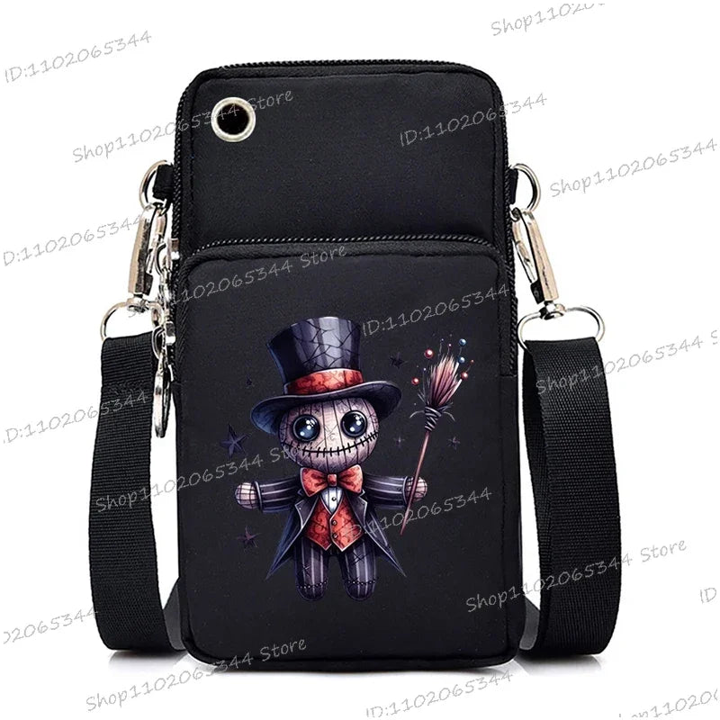 Mini Mobile Phone Bag | Gothic Doll Pattern Crossbody Bag Luxegan