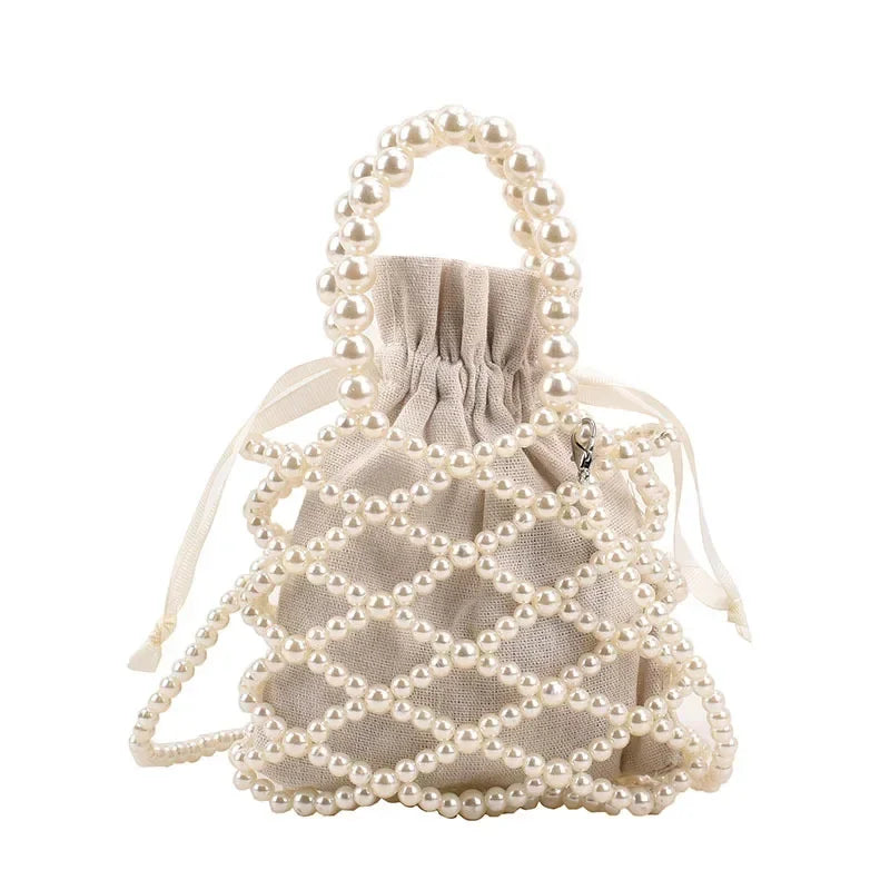 Women's Pearl Bag | Small Mini Tote Bag & Woven Crossbody Luxegan