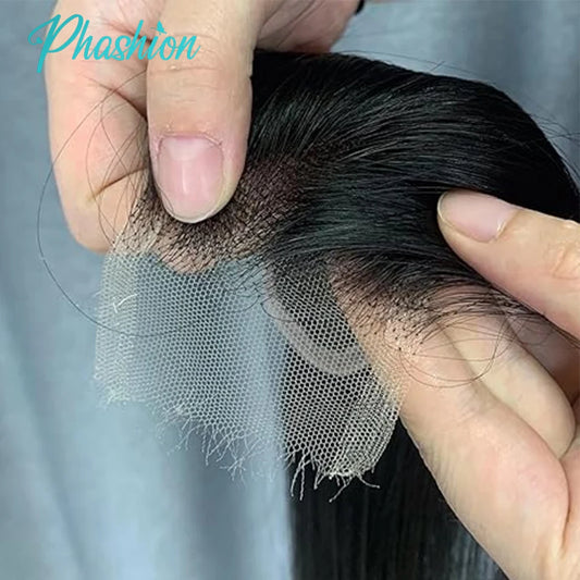 Phashion 4x6 2X6 Real HD Lace Only Deep Parting Straight Hair Ultra-thin Swiss Lace Closure Tiny Knots 100% Human Hair On Sale