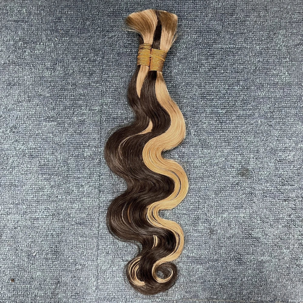 Body Wave Human Hair Bundles for Braiding | No-Weft Boho Extensions | 14–30 Inches Luxegan