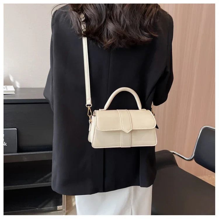 Vintage Underarm Bag Square Satchel | PU Leather Shoulder Bag for Women Handbag - Fashion Crossbody Bags Luxegan