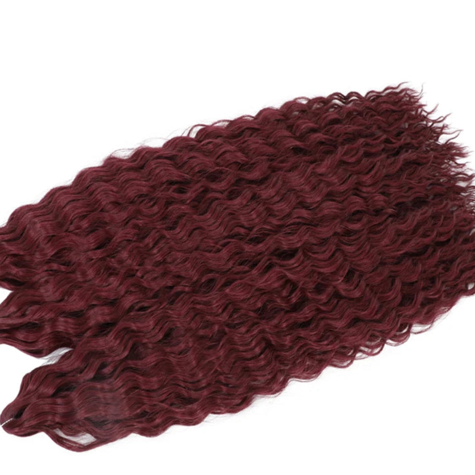 Ariel Curl Water Wave Twist Crochet Hair Extensions | Synthetic Ombre Braiding Hair 22-30 Inch - view 32