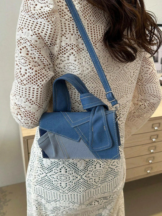 Minimalist Patchwork Mini Crossbody | Retro Square Shoulder Bag Luxegan