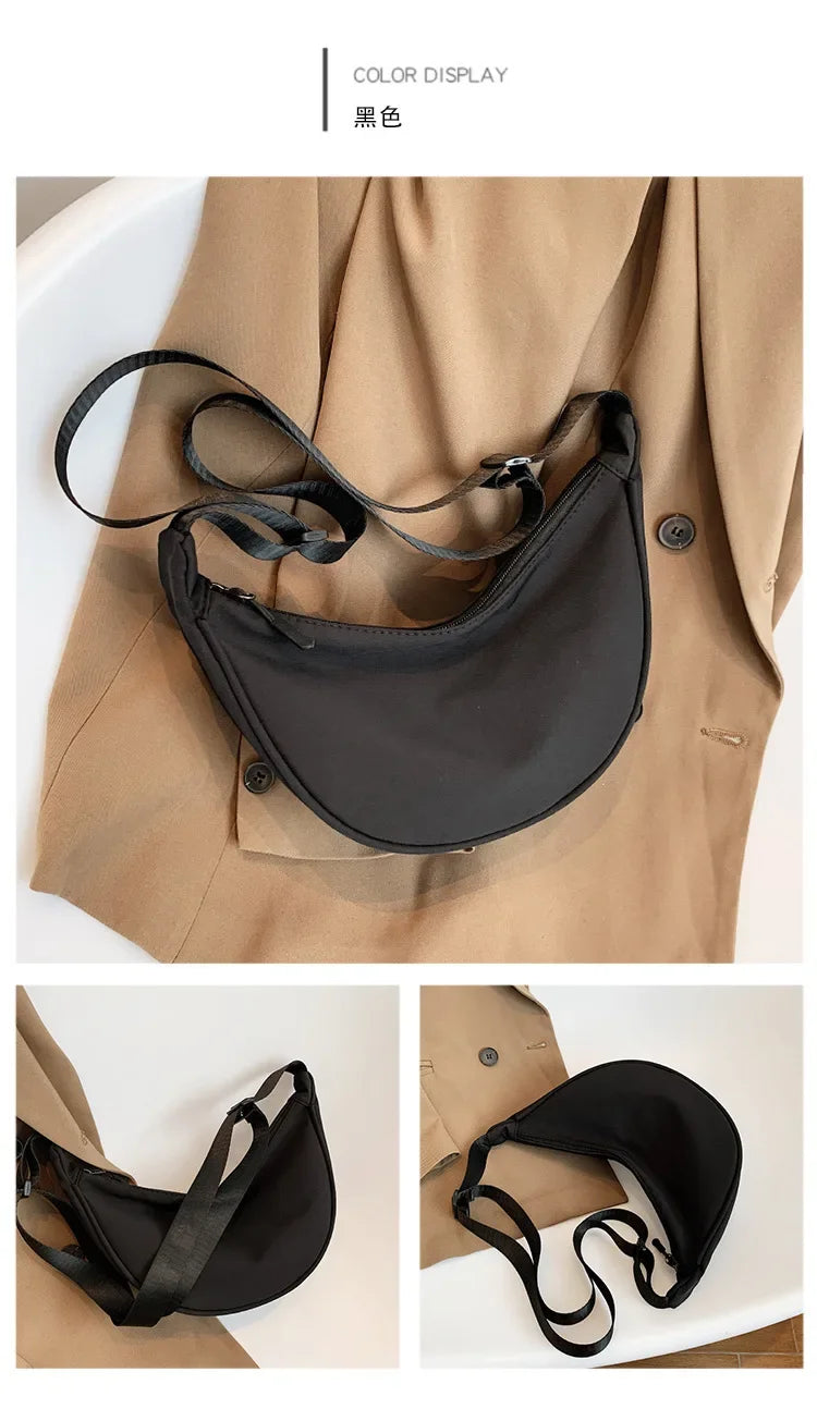 Solid Color Chest Bag for Women | Large Capacity Travel Crossbody & Half Moon Belt Bag (Ladies Daily Street Fanny Pack)Luxegan