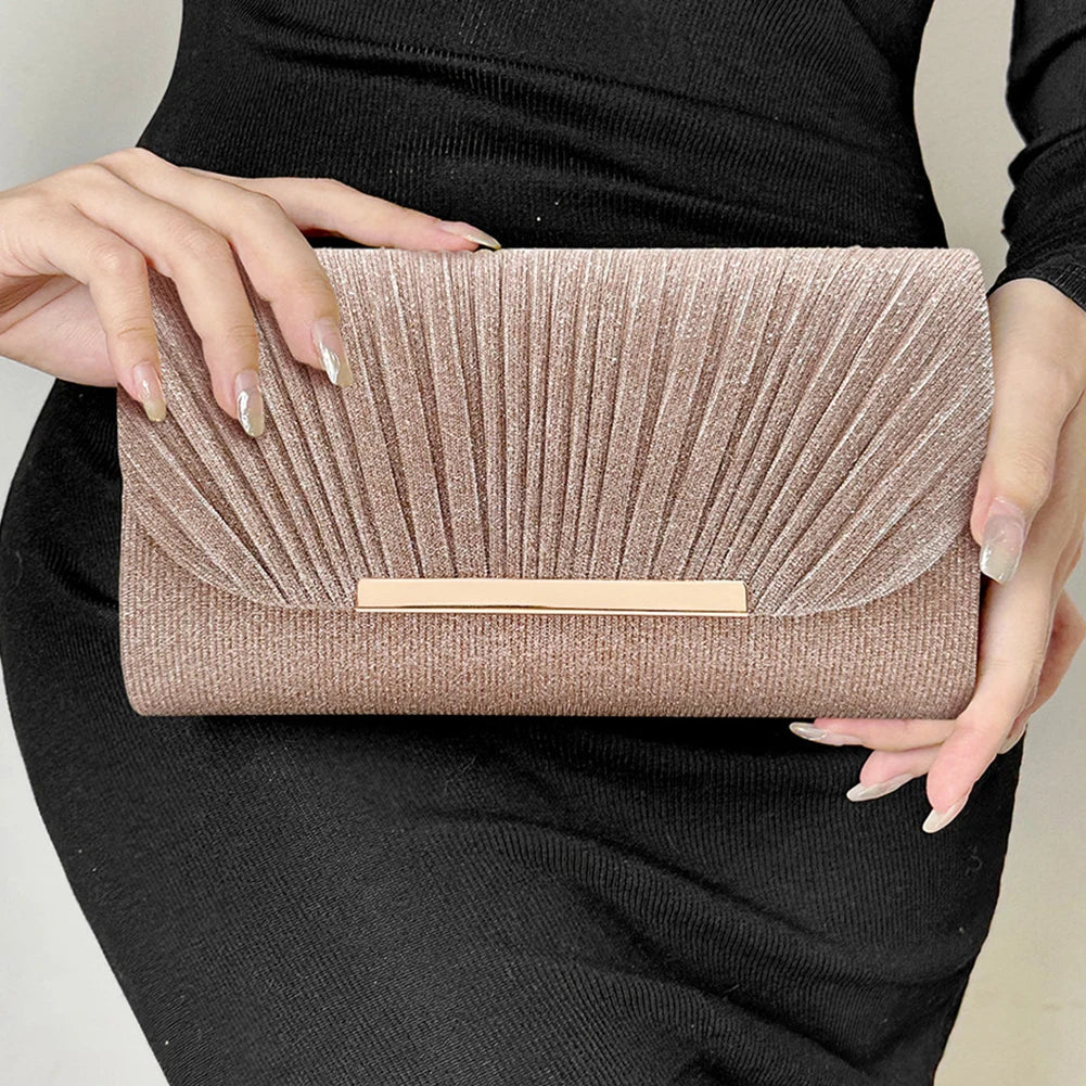 Sparkling Silver Diamond Mini Evening Clutch | Crystal Shiny Handbag & Wristlet Luxegan