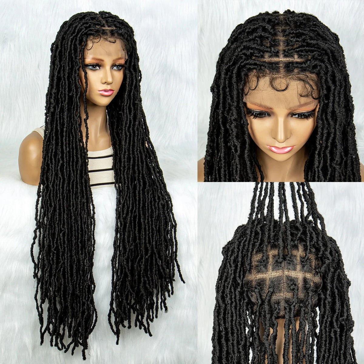 Pink & Blue Braided Wig | Full Lace Butterfly Locs & Dreadlocks