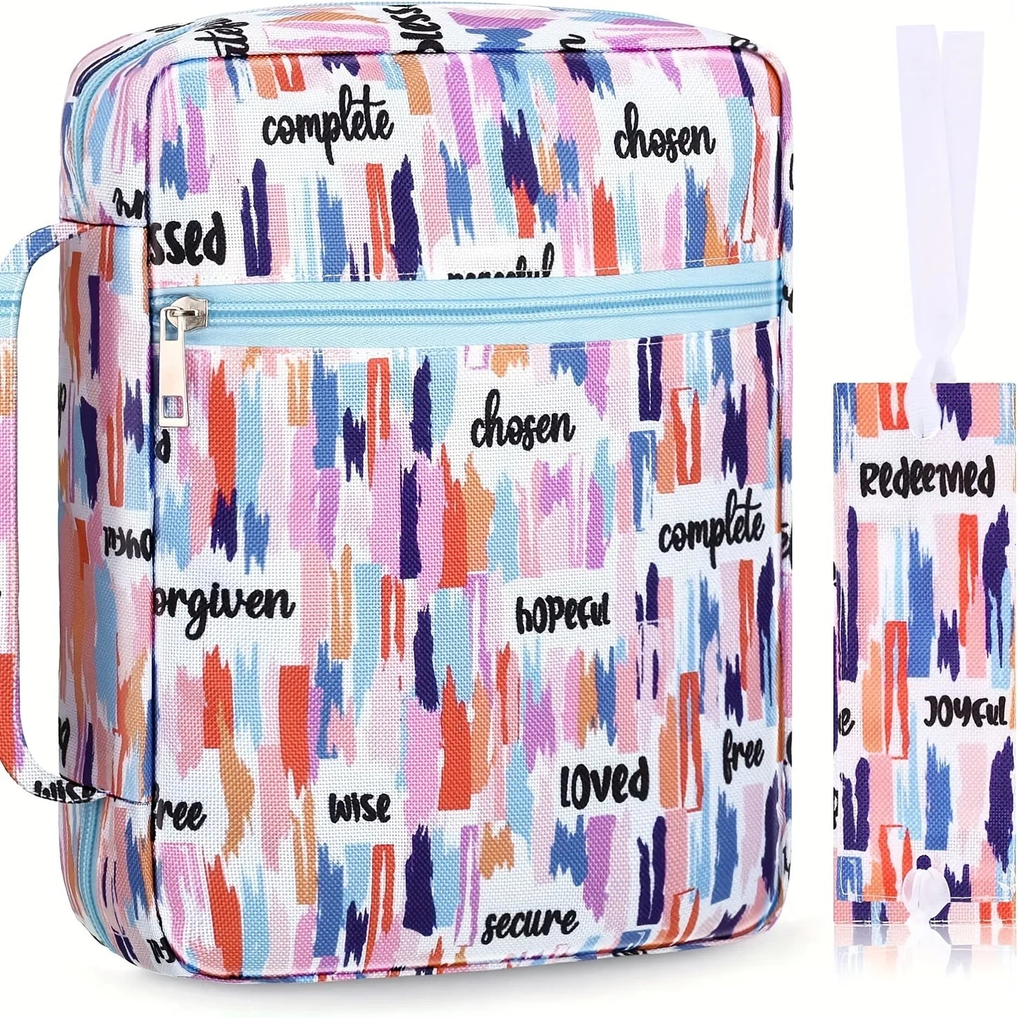 Portable Bible Cover & Carrying Case for Women & Girls | Large Capacity Christian Gift Bag with Bookmarks Luxegan