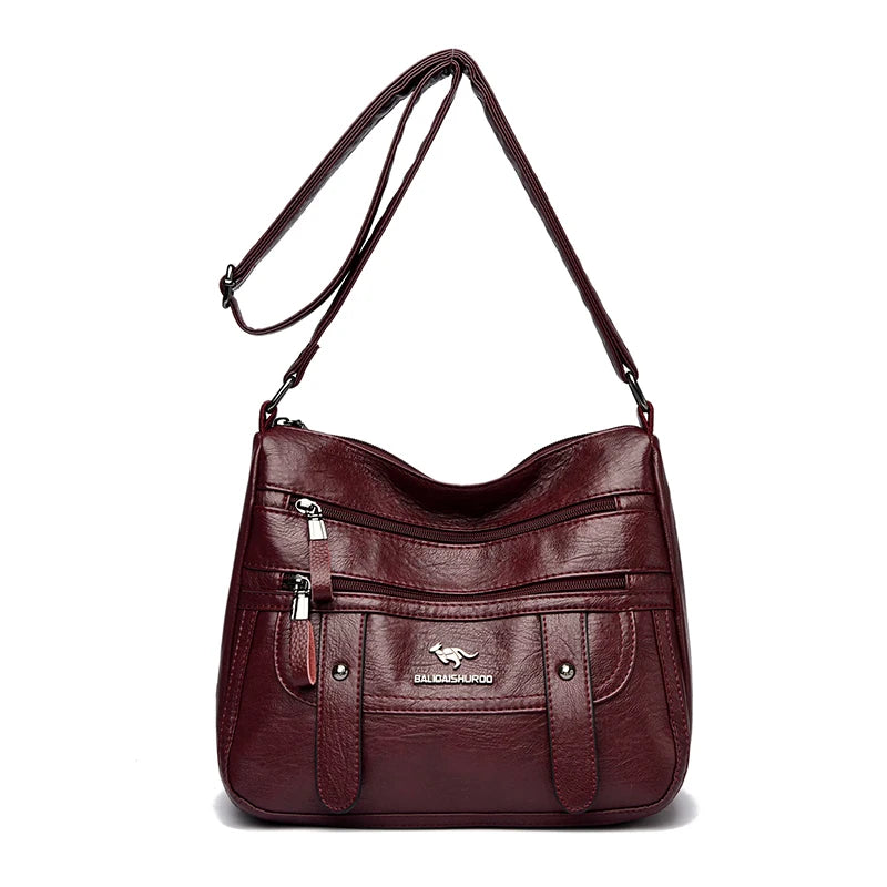 Luxury Designer PU Leather Messenger Bag | High-Quality Sequined "Letter" Crossbody for Women | Versatile Four-Season Flap Shoulder Bag with Triple Interior Pockets Luxegan