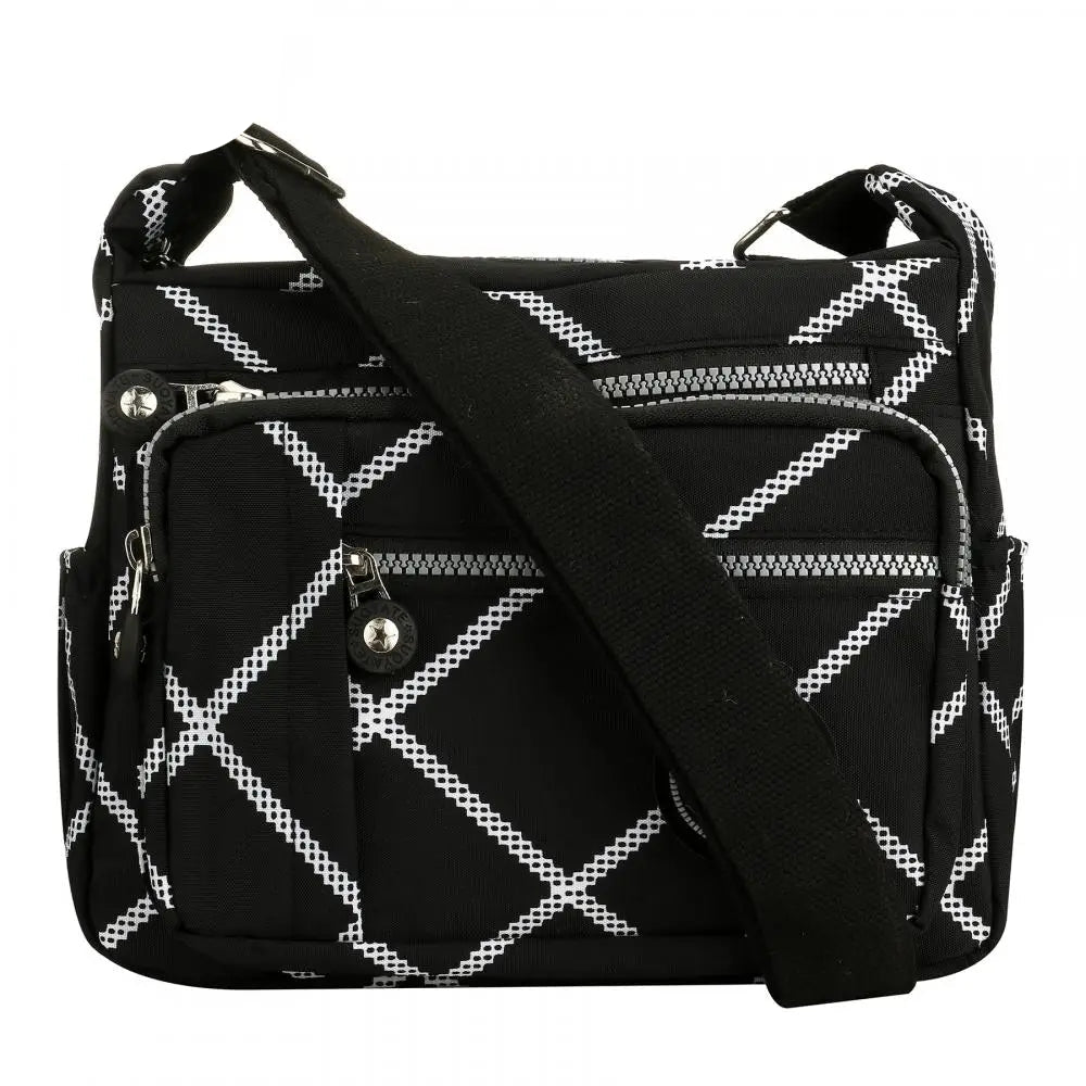 Women’s Floral Multi-Pocket Casual Crossbody Bag | Lightweight Waterproof Nylon Messenger Handbag | Large Capacity Travel Shoulder Bag for Hiking & Shopping | Versatile Daily Use Pouch Luxegan