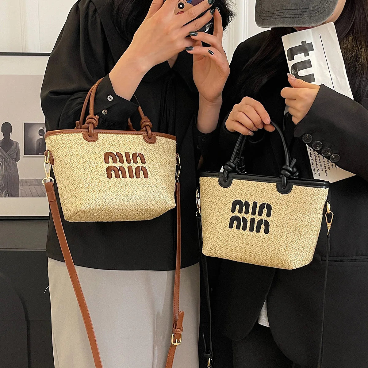 New Summer Beach Grass Woven Bag | Embroidered Thread Crossbody & Shoulder Bag Luxegan