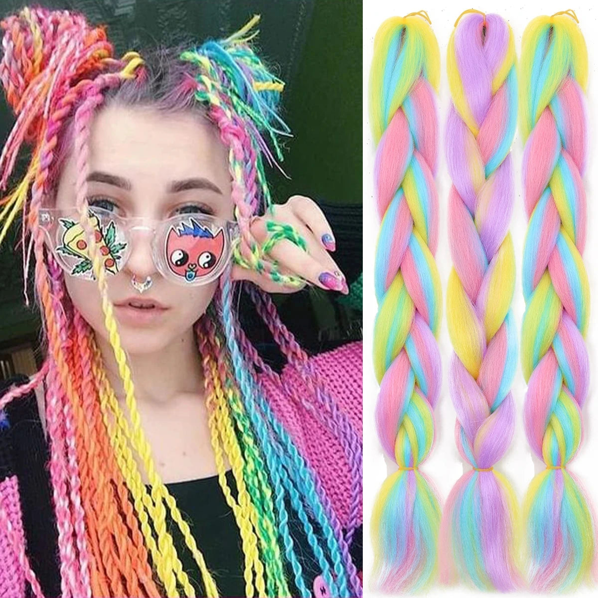 24 Inch Synthetic Yaki Kanekalon Braiding Hair – Kinky Straight | Ombre Piano Colors | Jumbo Braid - view 20