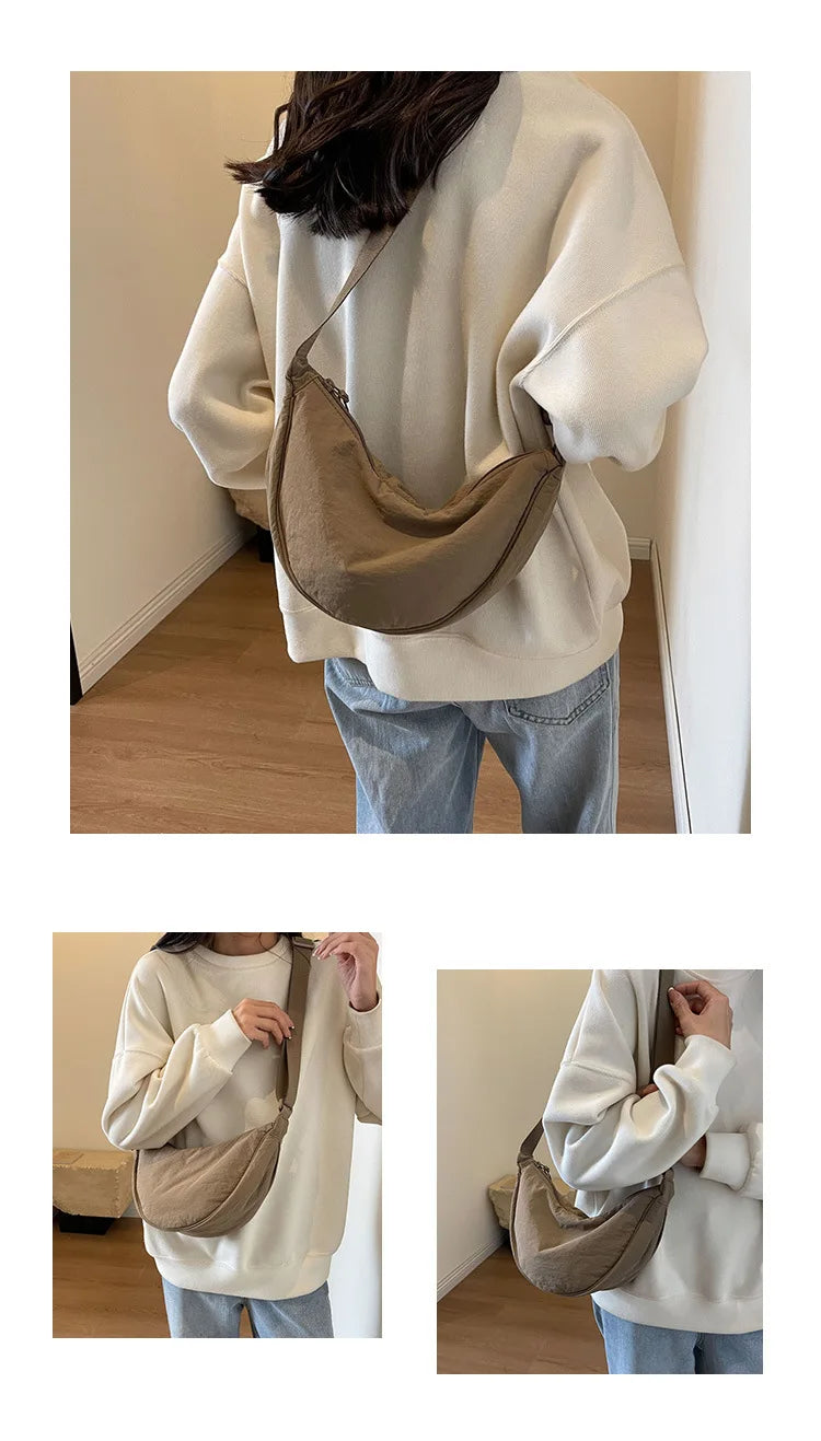 New Color Women’s Nylon Shoulder Bag | Casual Sports Hobo Crossbody | Fashionable Large Capacity Fanny Pack Purse & Handbag Luxegan