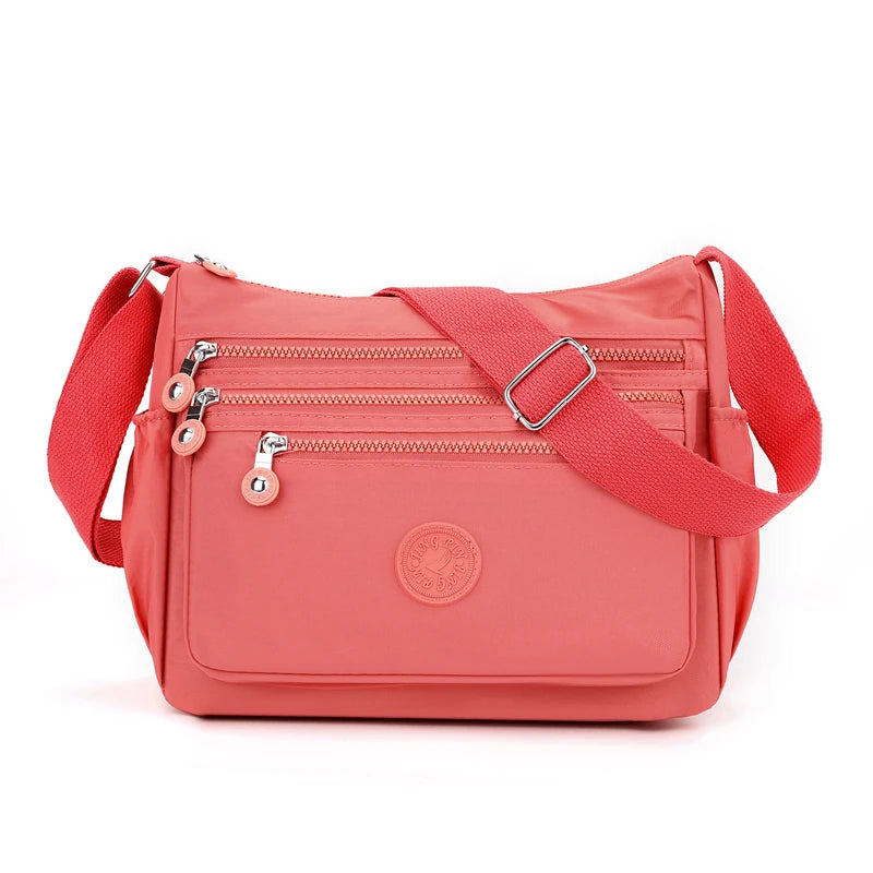 Nylon Multi-Pocket Shoulder Bag | Waterproof Casual Messenger Bag Luxegan