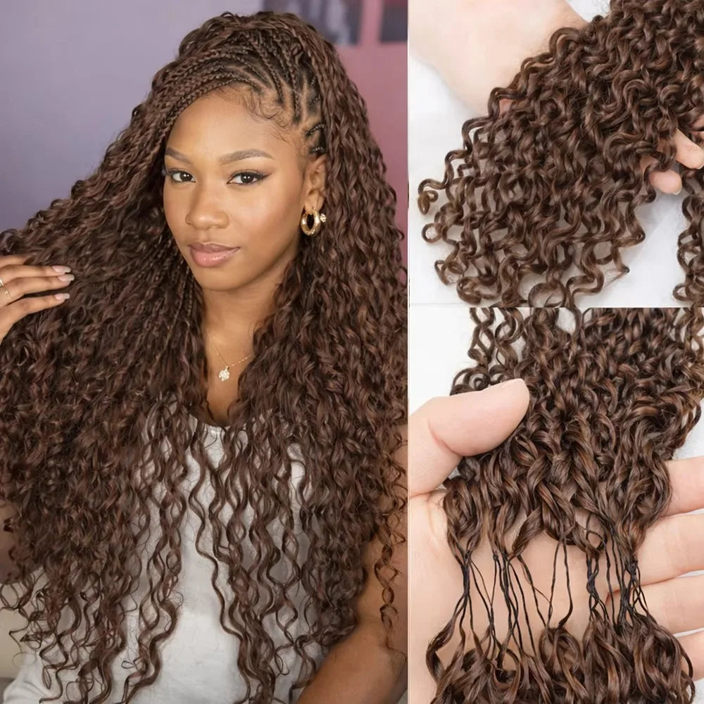 Curly Human Hair Crochet Extensions | 10–26 Inch Luxegan