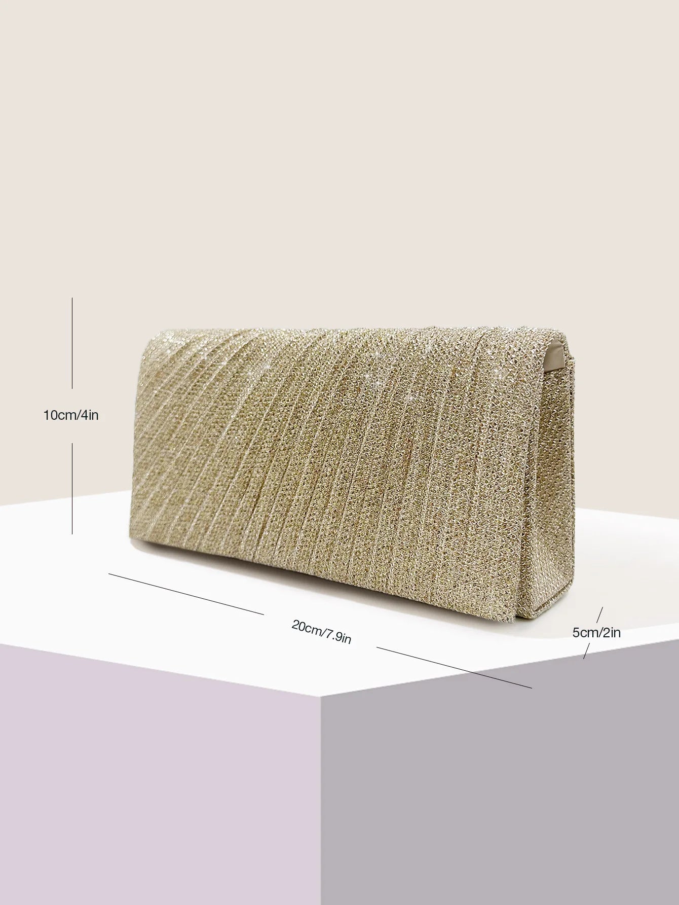 Women Envelope Evening Bag Glitter Ladies Chain Shoulder Bags | Shiny Silver Long Purse Female Wedding Party Clutches Mini Handbag Luxegan