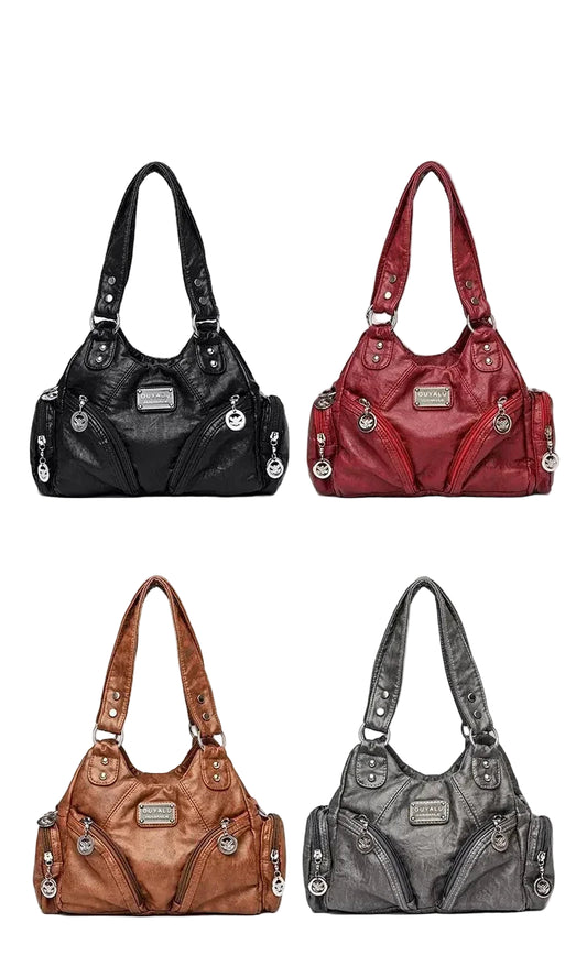 Luxury Structured Square Crossbody | Hard PU Leather Shoulder Bag Luxegan