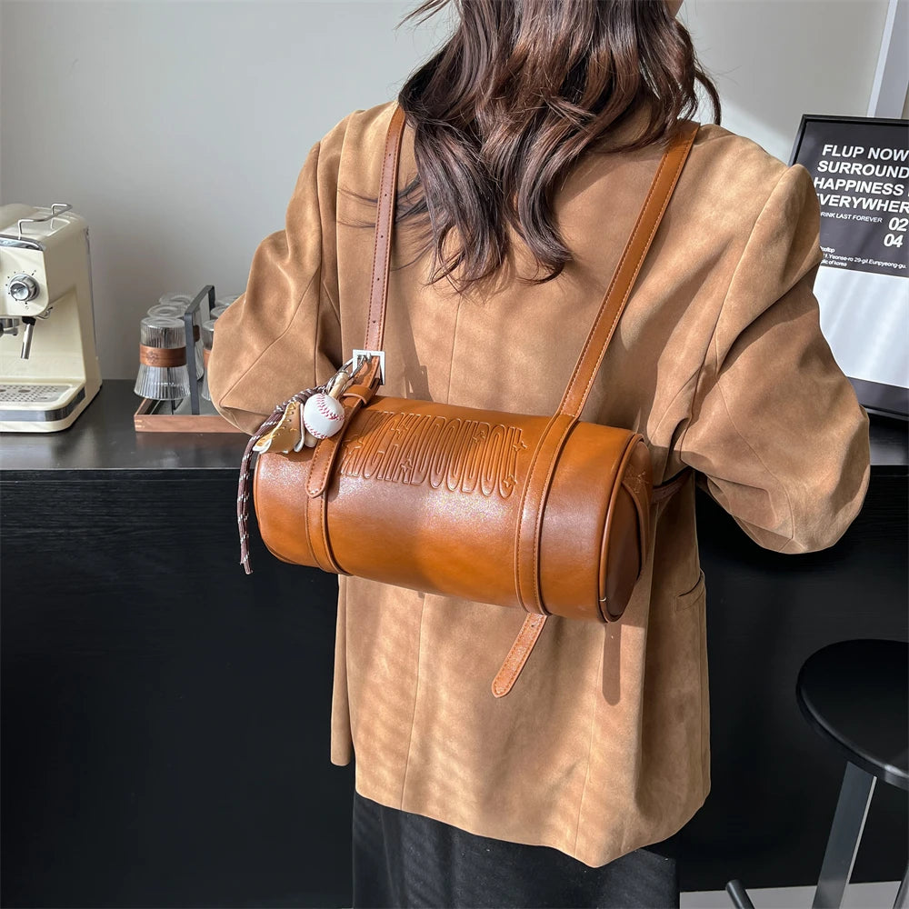 Multifunctional Cylinder Shaped Shoulder Bags | Winter Designer Handbags & Luxury Crossbody Bag