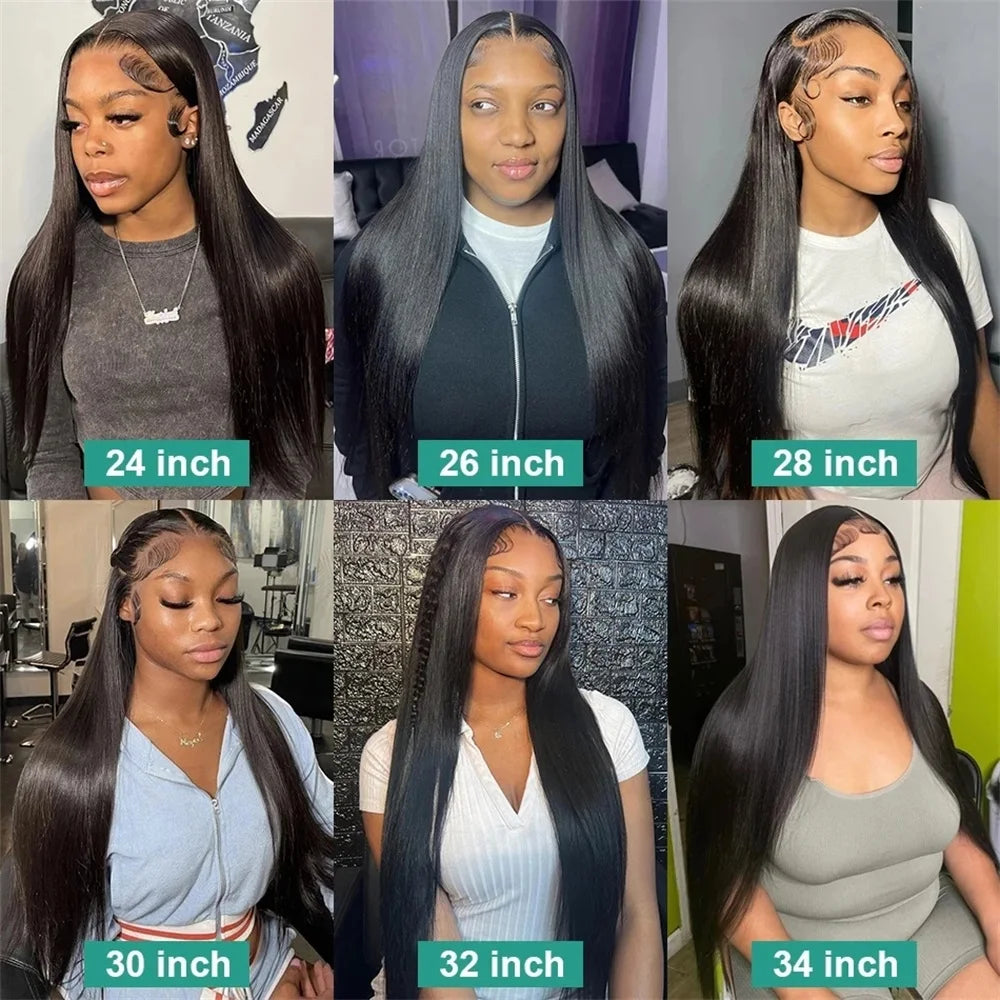 Bone Straight Glueless Lace Closure Wig | 180% Density Pre-Cut & Pre-Plucked Swiss Lace Wig | 100% Brazilian Remy Human Hair 6x4 or 5x5 Wear-and-Go Straight Wig for Women Luxegan