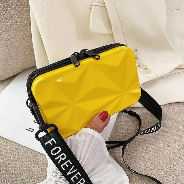 Women's PVC Cosmetic Bag | Travel Suitcase Shaped Wallet & Makeup Organizer Luxegan
