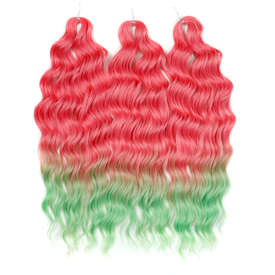 FREEDOM Synthetic Water Wave Crochet Braiding Hair 24 Inch – Ombre & Multi-Tone | 88 Colors | 300g - view 33