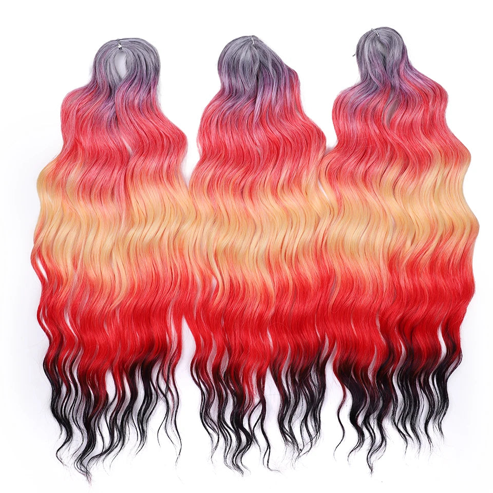 Synthetic Anna Curl Water Wave Crochet Braiding Hair – 24 Inch | 300g | 60 Strands | 88 Ombre & - view 54
