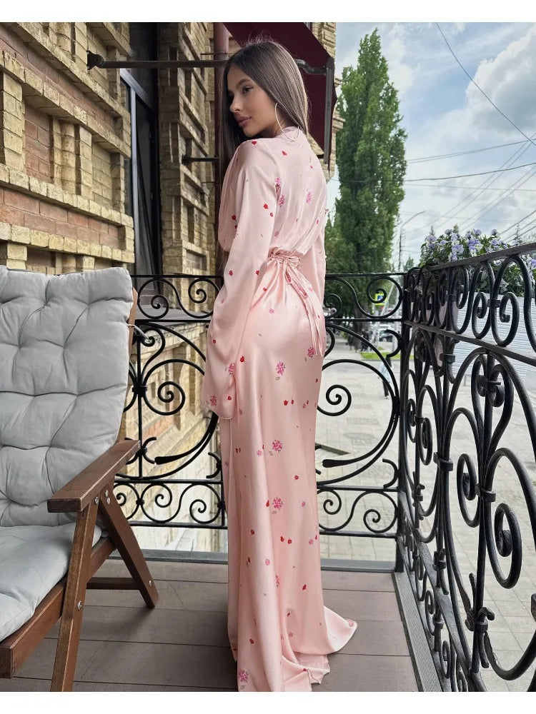 Solid Turn-Down Collar Full-Length Sleeve Slim Fit A-Line Mid-Calf Dress – Natural Waist, High Stretch, All Season Luxegan
